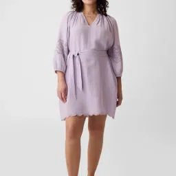 GAP Light Purple Regular Fit Solid Dress-picture-22