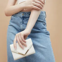 code by lifestyle Lifestyle Beige Tri-Fold Wallet image 2