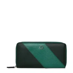 Caprese Zoey Bottle Green Faux Leather Textured Zip Around wallet-image-56