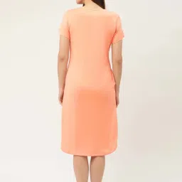 Sweet Dreams Peach Cotton Printed Short Nighty image 2