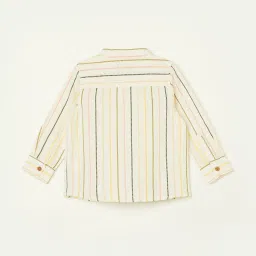 Juniors by Lifestyle Boys Off White Cotton Striped Shirts image 2