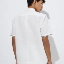ETA by Westside White Embroidered Relaxed-Fit Linen Shirt image 2