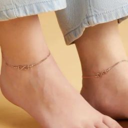 Zavya 92.5 Sterling Silver Eternity Duet Infinity Pair of Anklet for Women-picture-22