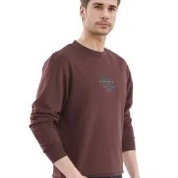 Rare Rabbit Brown Regular Fit Graphic Sweatshirt image 3