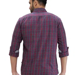 Parx Red Slim Fit Checks Shirt image 2