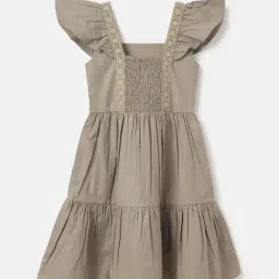 United Colors of Benetton Kids Grey Embroidered Dress-picture-47