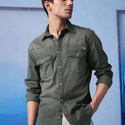 ANDAMEN Grey Regular Fit Shirt-image-66