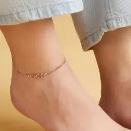 Zavya 92.5 Sterling Silver Eternity Duet Infinity Anklet for Women-image-79