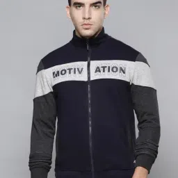 ALCIS Navy Regular Fit Colour Block Sports Jacket-picture-17