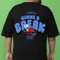 Bewakoof Black Oversized Fit Graphic Printed T-Shirt image 2