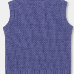 Miarcus Kids Blue Knitted Regular Fit Sweater image 3