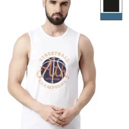 Force NXT White & Black Cotton Regular Fit Printed Vest - Pack Of 2-picture-40