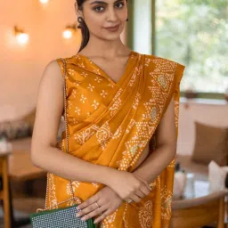 Saree Mall Mustard Silk Self Saree with Blouse Piece image 2