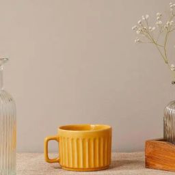 Fabindia Home Maaya Ochre Ceramic Tea Cup (250ml)-picture-9