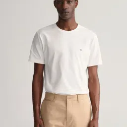 GANT White Regular Fit Solid T-Shirt-picture-31
