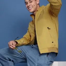 SHOWOFFFF Yellow Nylon Slim Fit Jacket-picture-18