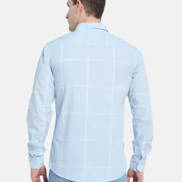 Mettle Blue Cotton Regular Fit Checks Shirt image 2