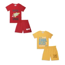 Vimal Jonney Kids Red & Yellow Printed T-Shirt Set-picture-15