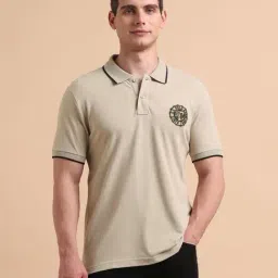 U.S. Polo Assn. Denim Co. Beige Cotton Slim Fit Polo T-Shirt-picture-36