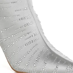 London Rag Women's Silver Stiletto Boots image 5