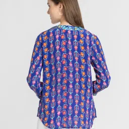 SHAYE Royal Blue Floral Print Top image 2