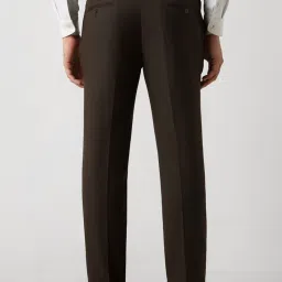 Van Heusen Brown Slim Fit Texture Trousers image 2