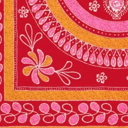 Living Roots Floral Red 240 TC Cotton Bedsheet with 2 Pillow Covers image 2