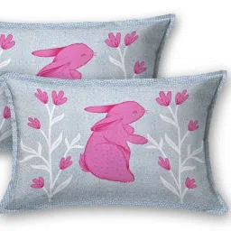 Living Roots Printed Blue 300 TC Cotton Bedsheet with 2 Pillow Covers image 2