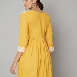 KOI SLEEPWEAR Yellow Embroidered Dress image 2