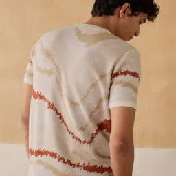 Andamen Beige Cotton Regular Fit Printed T-Shirt image 2