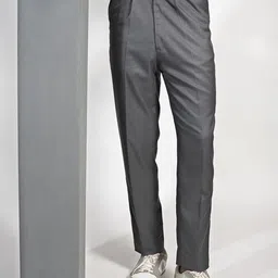 CABIN COMFY Men Tailored Mid-Rise Tapered Fit Easy Wash Pleated Trousers-image-66