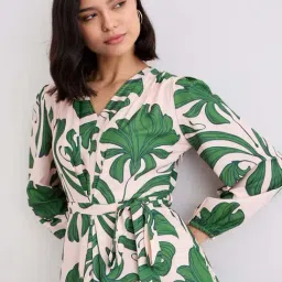 Styli Beige Regular Fit Printed Dress image 5