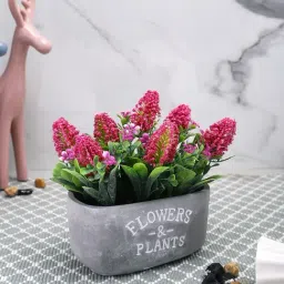 Tayhaa Grey & Purple Plastic Champa Artificial Plant with Pot-picture-44