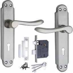Atom Stainless Steel, Zinc Alloy Multicolor Door Handle Lock Set, AlfaSSL-2-picture-40