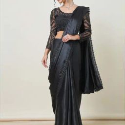 Soch Black Embroidered Saree With Unstitched Blouse-picture-25