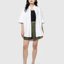 GAP White Relaxed Fit Solid Shirt image 5