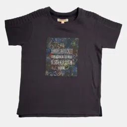 Angel & Rocket Kids Grey Cotton Printed T-Shirt-picture-35