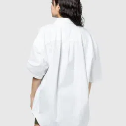 GAP White Relaxed Fit Solid Shirt image 4