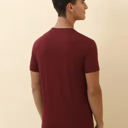 Allen Solly Maroon Cotton Regular Fit Logo Printed T-Shirt image 2