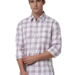 Van Heusen White Cotton Slim Fit Checks Shirt-picture-29