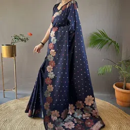 Jhumki creation Ethnic Motifs Woven Design Saree With Blouse Piece image 3