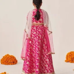 Pspeaches Girls Magenta Regular Fit Printed Lehenga Choli image 2