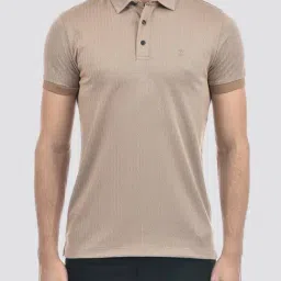 IZOD Beige Slim Fit Self Pattern Polo T-Shirt image 5