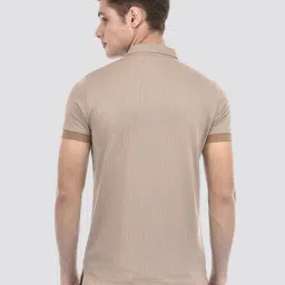 IZOD Beige Slim Fit Self Pattern Polo T-Shirt image 2