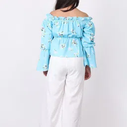 SILK SPARROW Girls Printed Top with Palazzos image 4