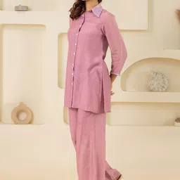 EESHA GUPTA Shirt Collar Cotton Tunic With Trousers image 5