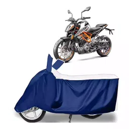 Auto Pearl Bike Cover for KTM 250 Duke BS6 (White & Blue)-picture-43