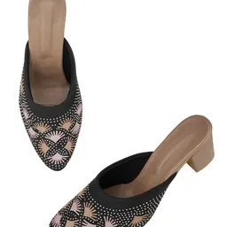 Anouk Embellished Party Block Mules image 4