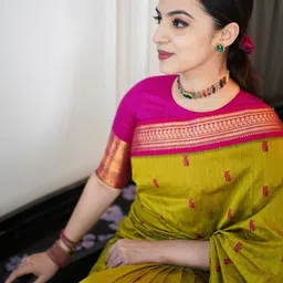 KSALIYA Pink Art Silk Sarees image 2