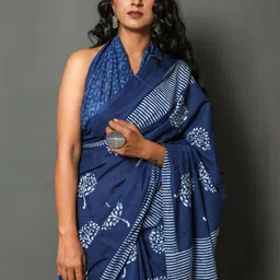 Moda Rapido Pure Cotton Handloom Ikat Saree image 2
